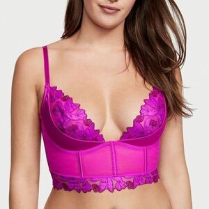 Victoria’s Secret Very Sexy Floral Embroidered Quarter Cup Bustier Bra